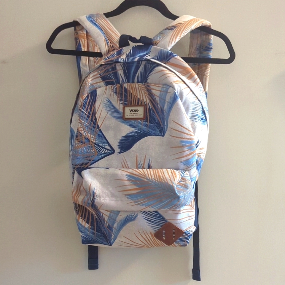 Vans tropical print blue and grey backpack